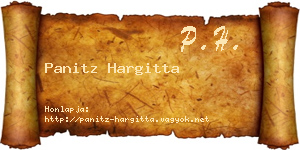 Panitz Hargitta névjegykártya